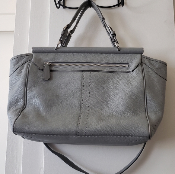 Coach Pinnacle Louisa Gray Pebbled Leather Shoulder Hand crossbody Bag EUC - Picture 6 of 12